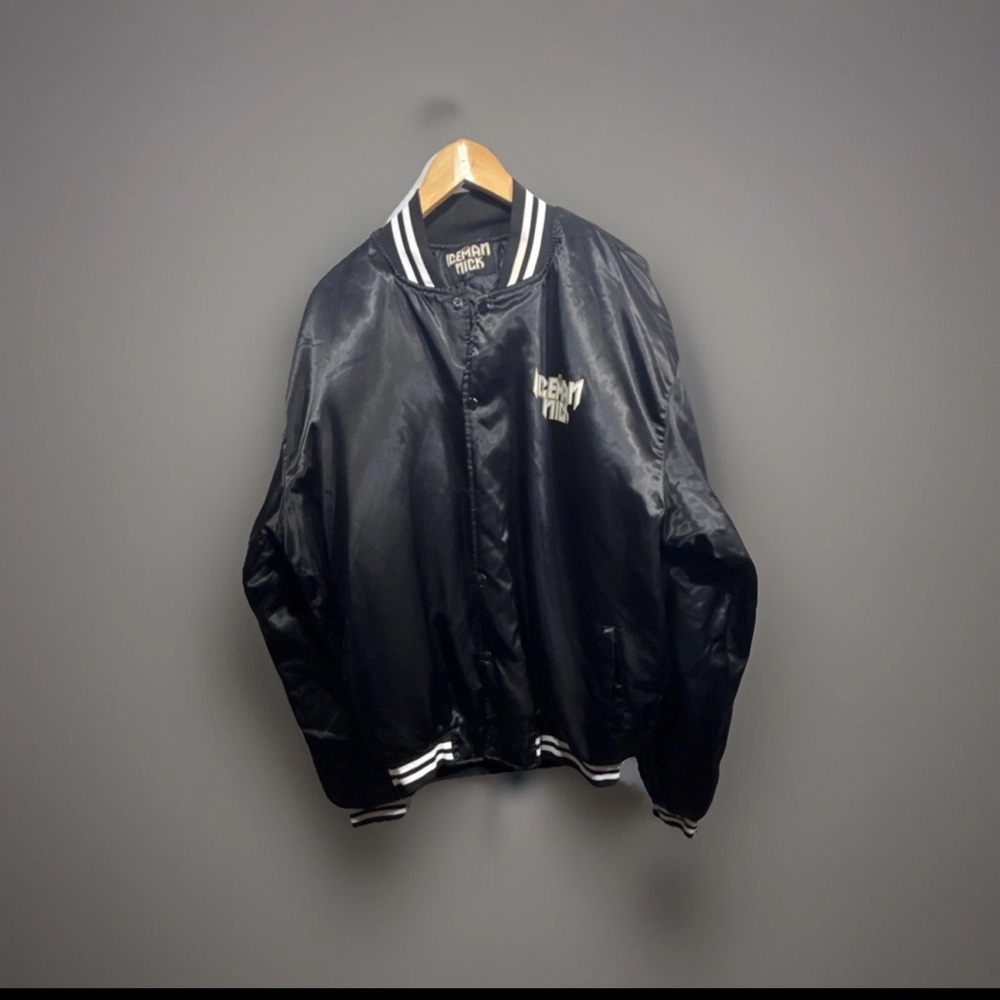 ICEMAN NICK Bobmber Jacket Men's 4XL Black and White Vintage Style Logo Full Zip